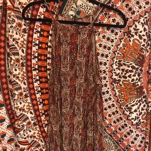 Red paisley high neck dress from AEO. Size M